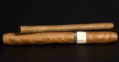 Cigara a cigarka na tmavom pozadí